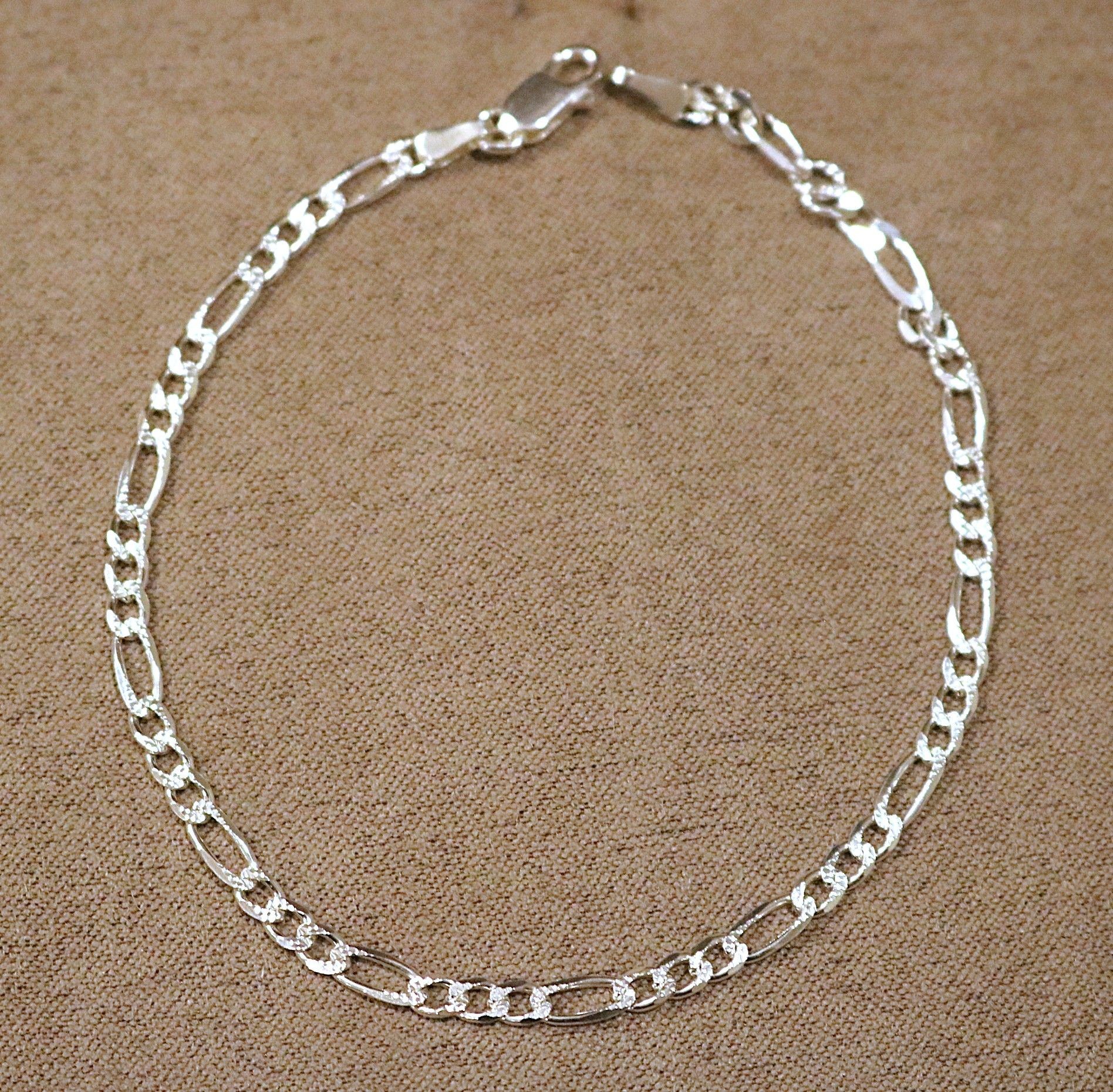 Silver Figaro Bracelet